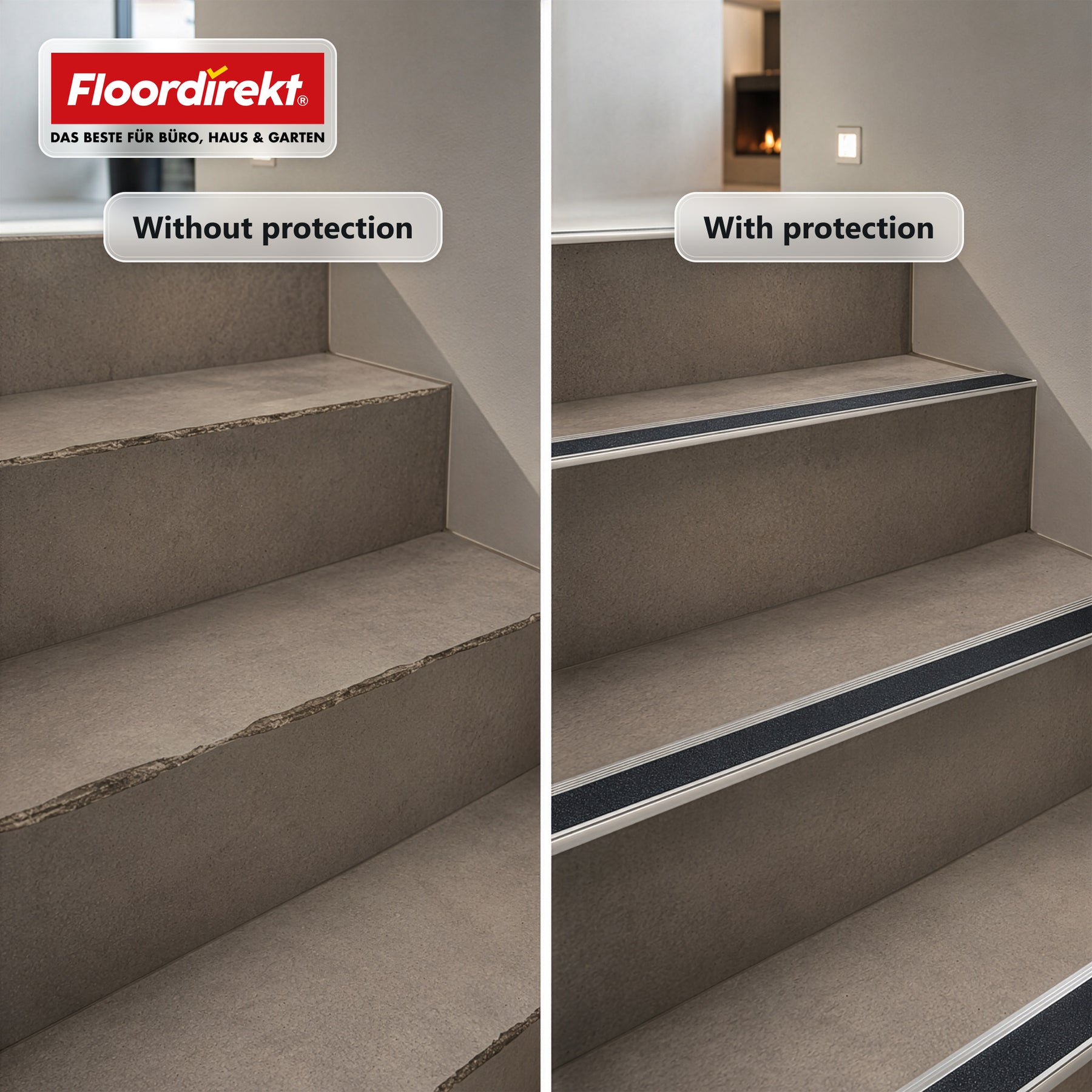Trapkantprofiel | Tech | Aluminium antislipprofiel met slipvaste inleg