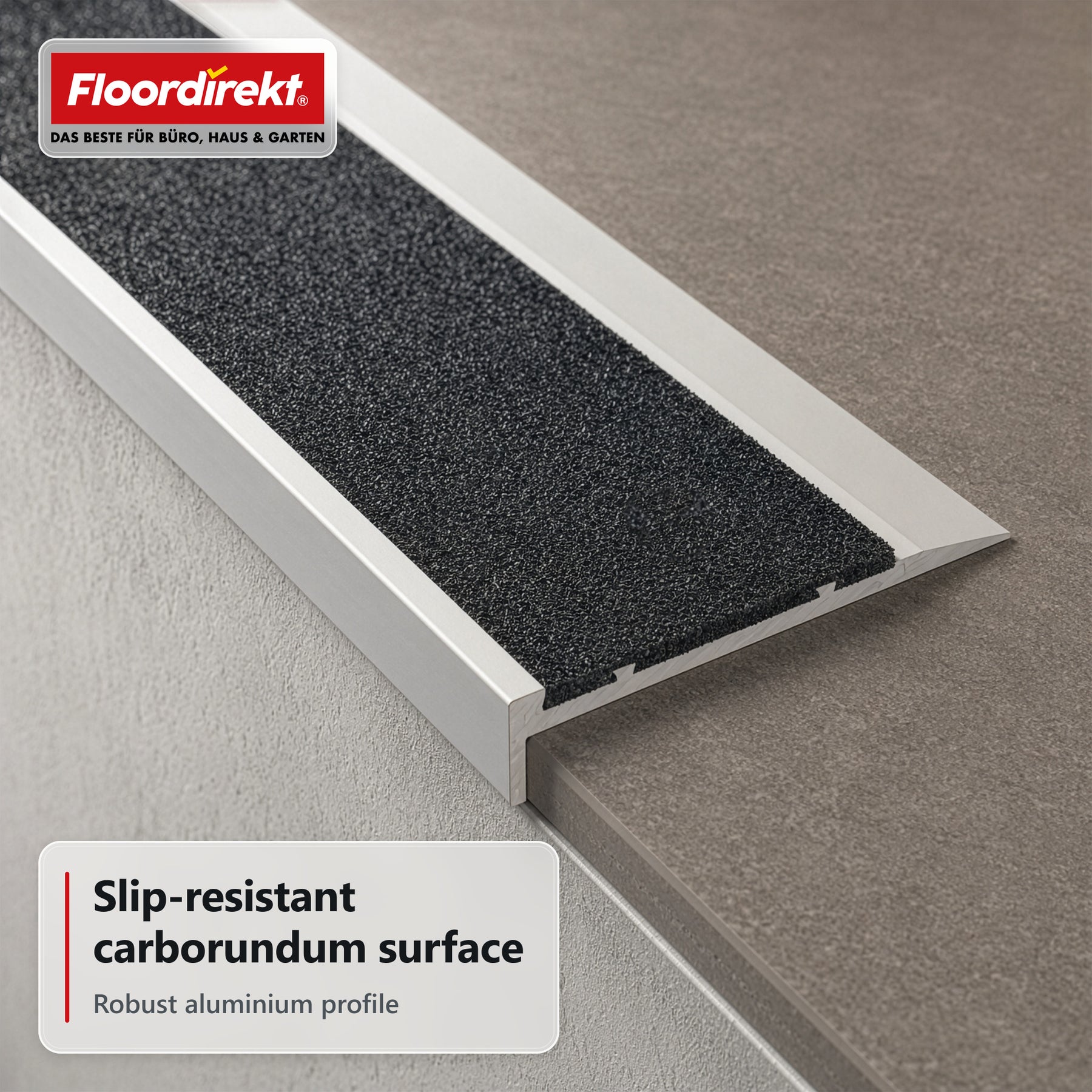 Trapkantprofiel | Tech | Aluminium antislipprofiel met slipvaste inleg