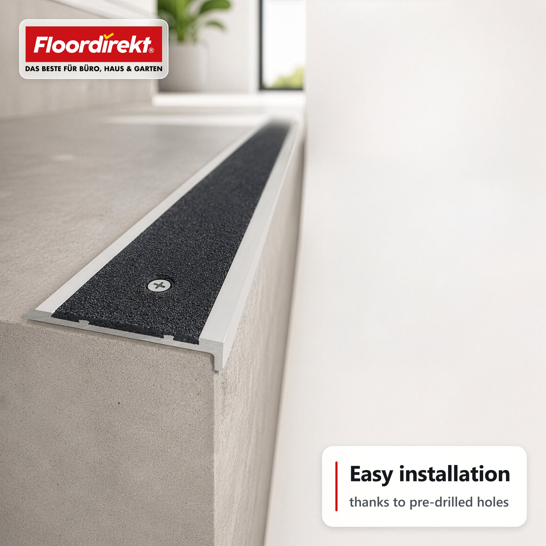 Trapkantprofiel | Tech | Aluminium antislipprofiel met slipvaste inleg