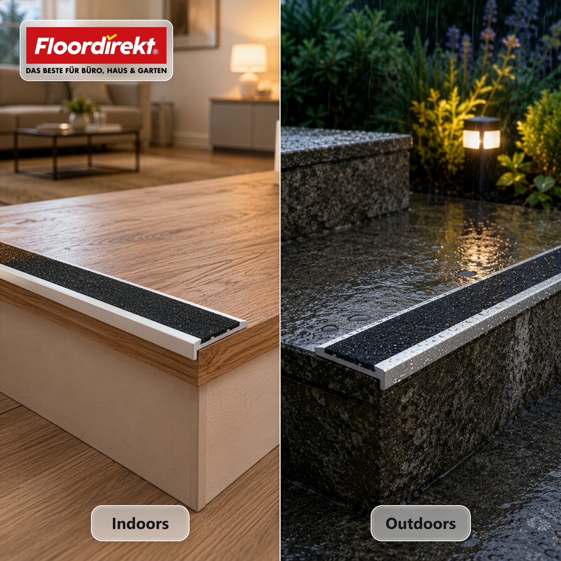 Trapkantprofiel | Tech | Aluminium antislipprofiel met slipvaste inleg