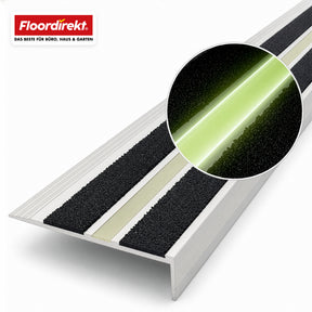 Trapneusprofiel | Aura | Aluminium antislipprofiel met nagloeiende lichtstrip