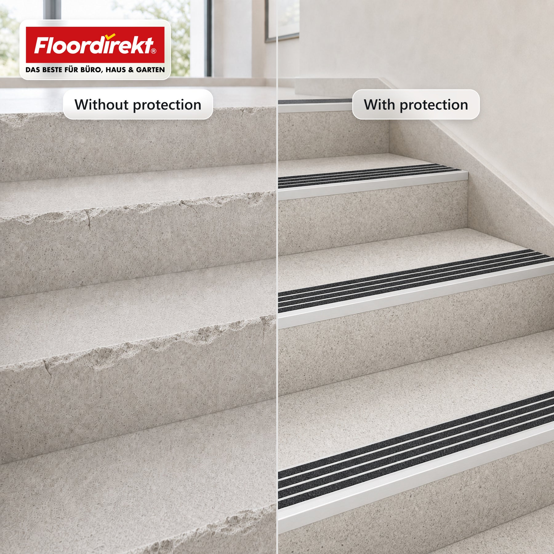 Trapneusprofiel | Solid | Aluminium antislipprofiel met aluminiumoxide-inleg