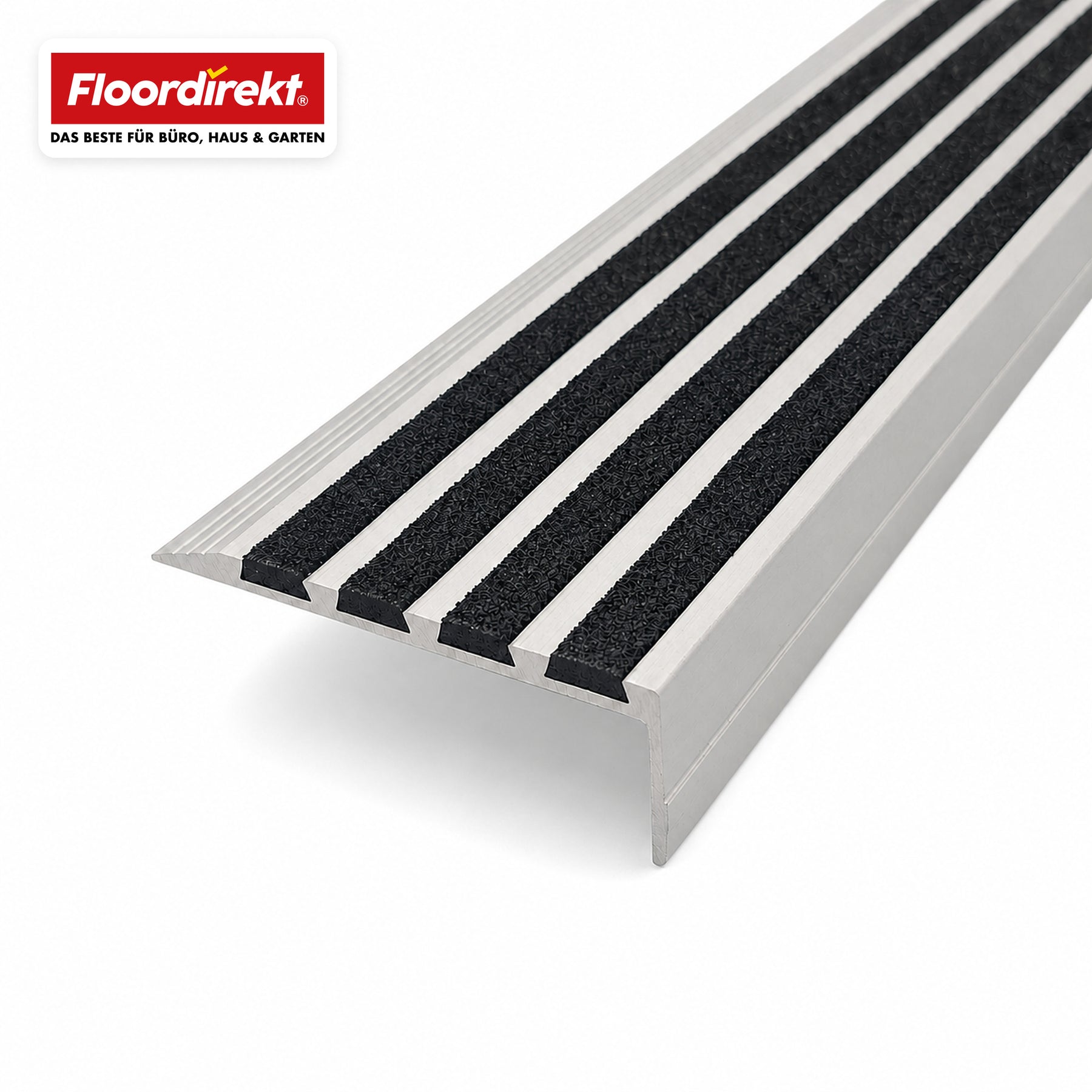 Trapneusprofiel | Solid | Aluminium antislipprofiel met aluminiumoxide-inleg