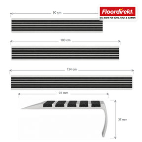 Trapneusprofiel | Titan | Antislipprofiel van aluminium met antislip-inleg
