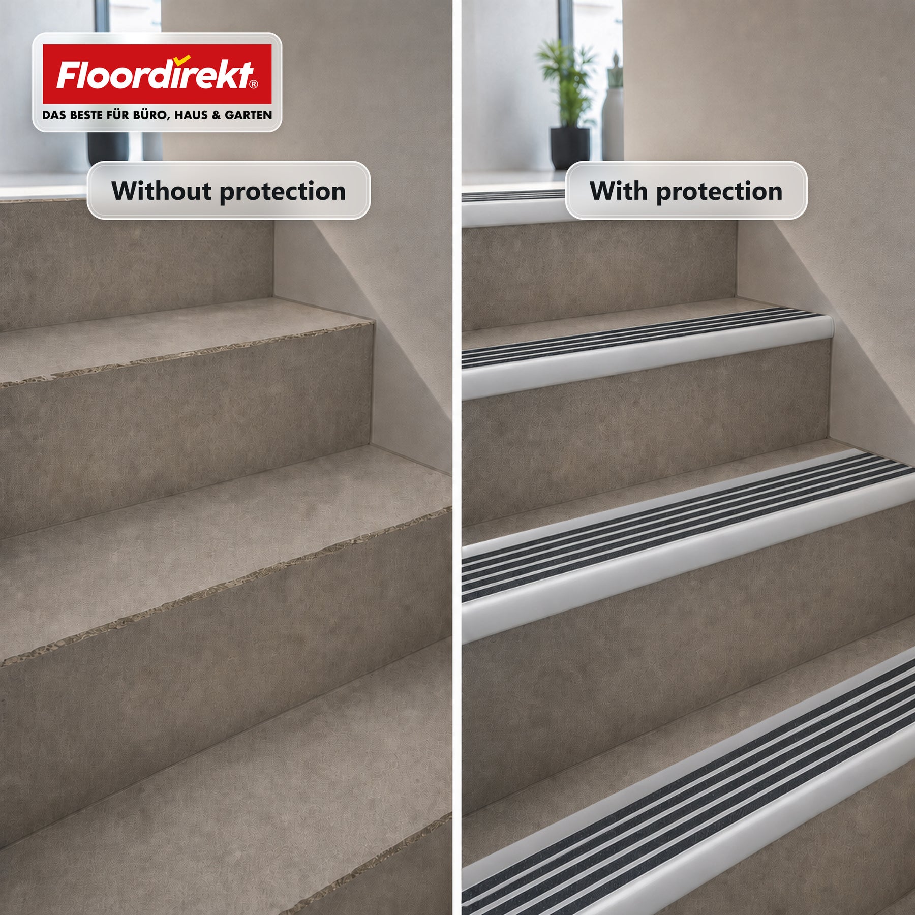 Trapneusprofiel | Titan | Antislipprofiel van aluminium met antislip-inleg