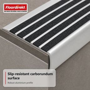 Trapneusprofiel | Titan | Antislipprofiel van aluminium met antislip-inleg