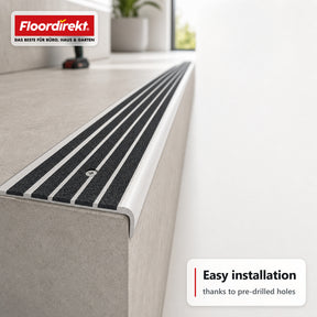 Trapneusprofiel | Titan | Antislipprofiel van aluminium met antislip-inleg