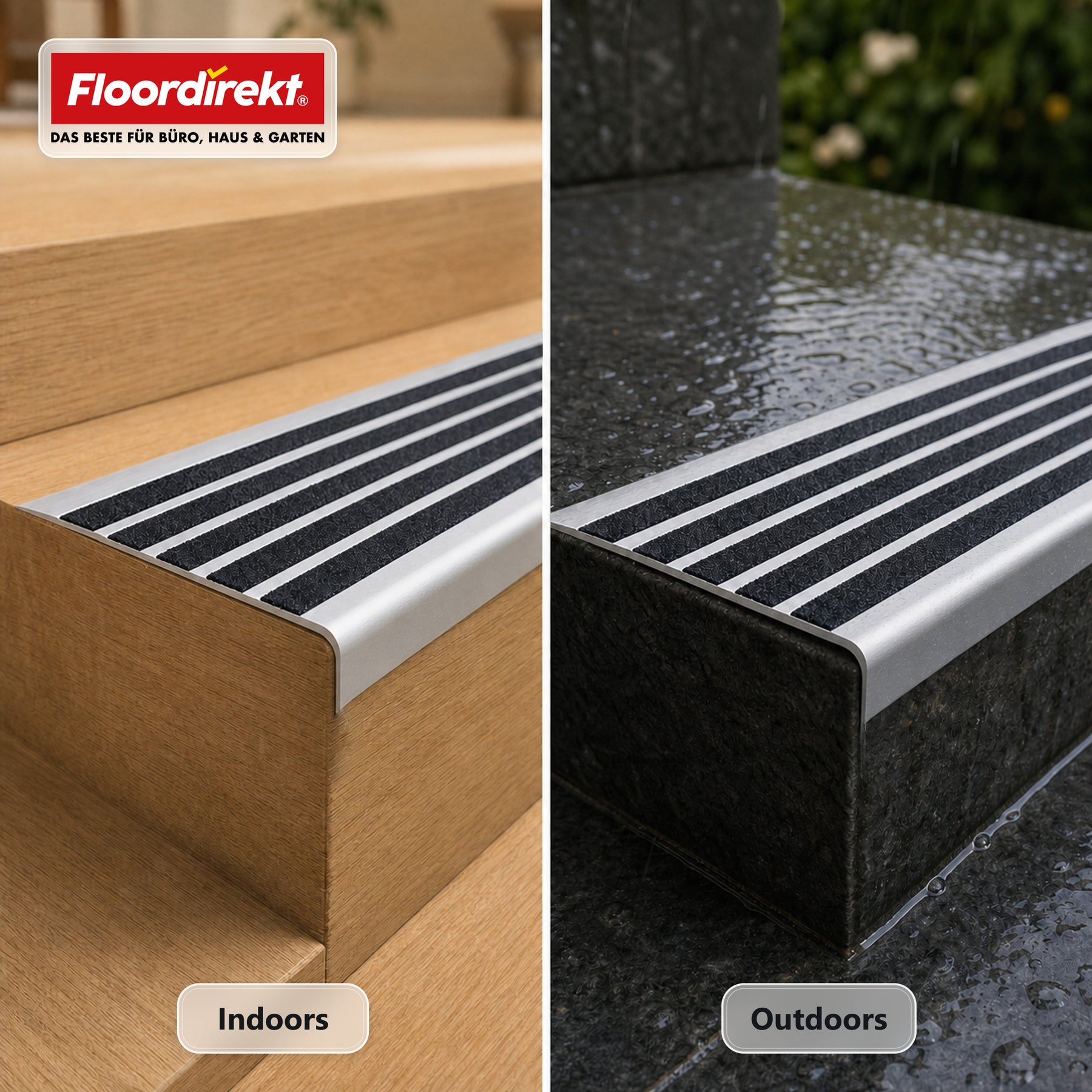 Trapneusprofiel | Titan | Antislipprofiel van aluminium met antislip-inleg