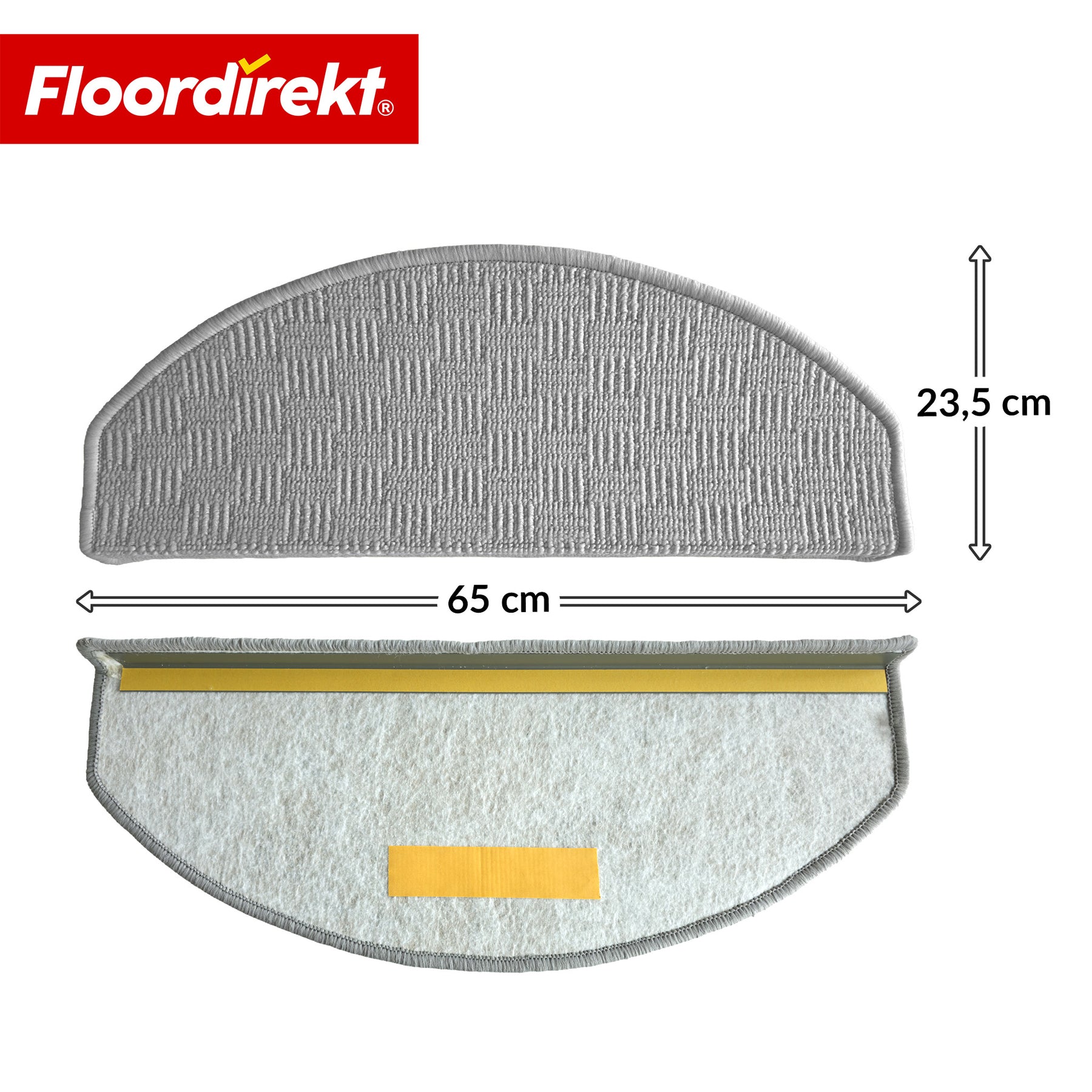 Stufenmat | Monaco | Antislip trapmat van polypropyleen, robuust, geluidsdempend & onderhoudsvriendelijk in halfronde vorm