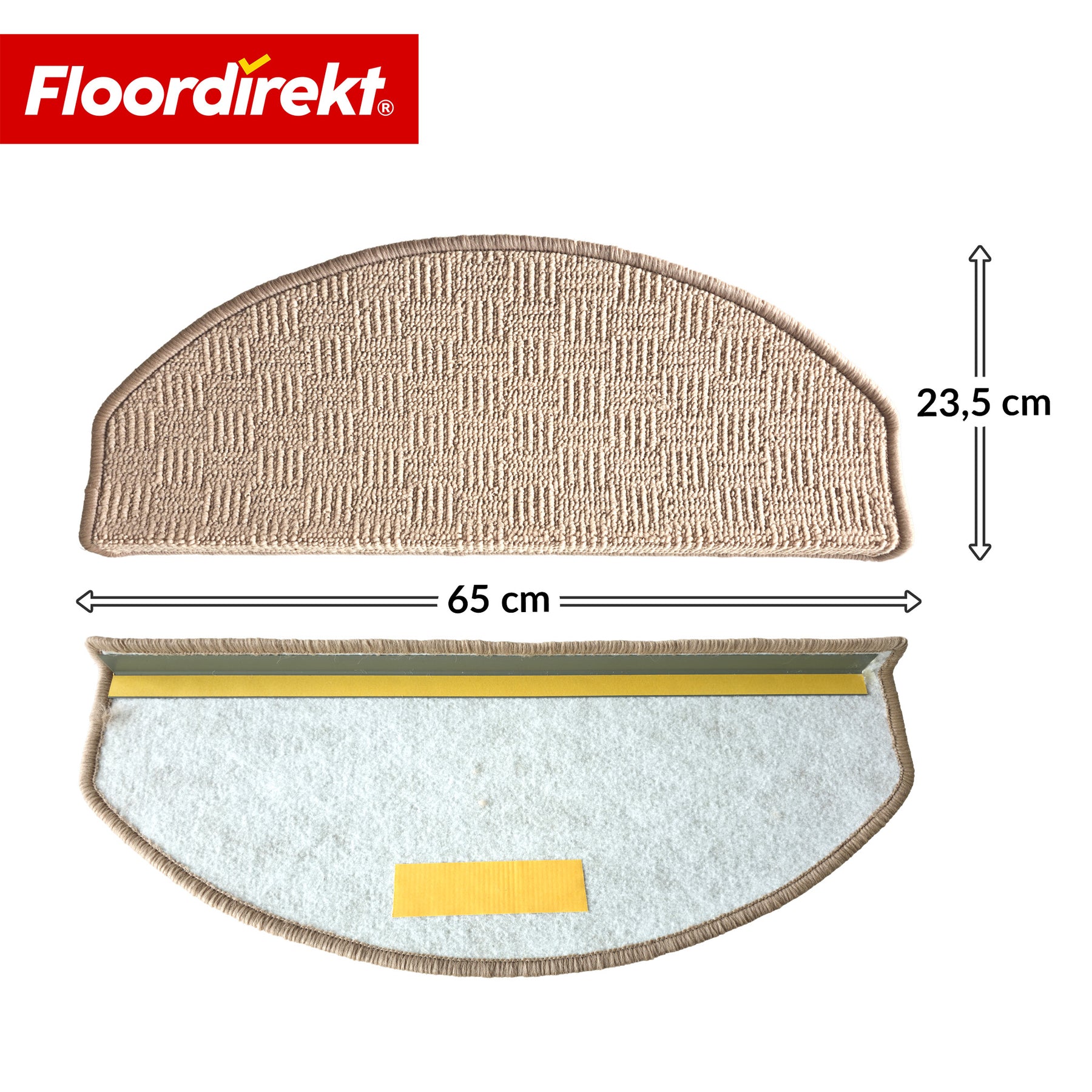 Stufenmat | Monaco | Antislip trapmat van polypropyleen, robuust, geluidsdempend & onderhoudsvriendelijk in halfronde vorm