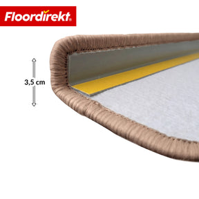 Stufenmat | Monaco | Antislip trapmat van polypropyleen, robuust, geluidsdempend & onderhoudsvriendelijk in halfronde vorm