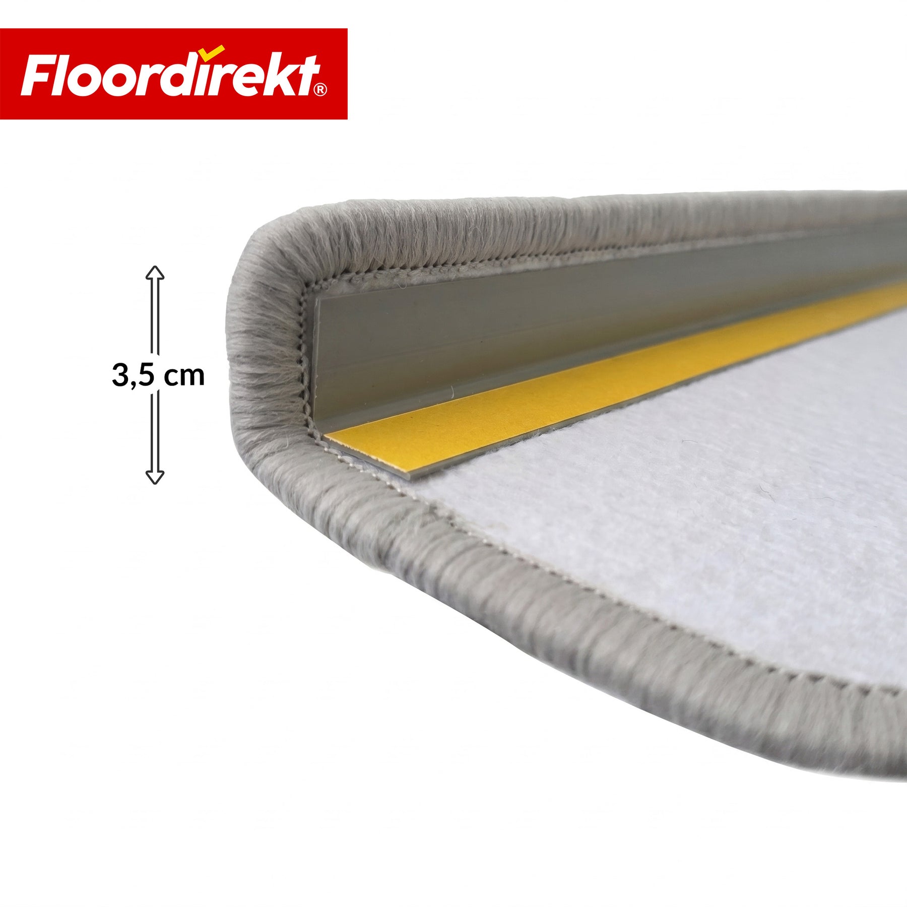 Stufenmat | Monaco | Antislip trapmat van polypropyleen, robuust, geluidsdempend & onderhoudsvriendelijk in halfronde vorm