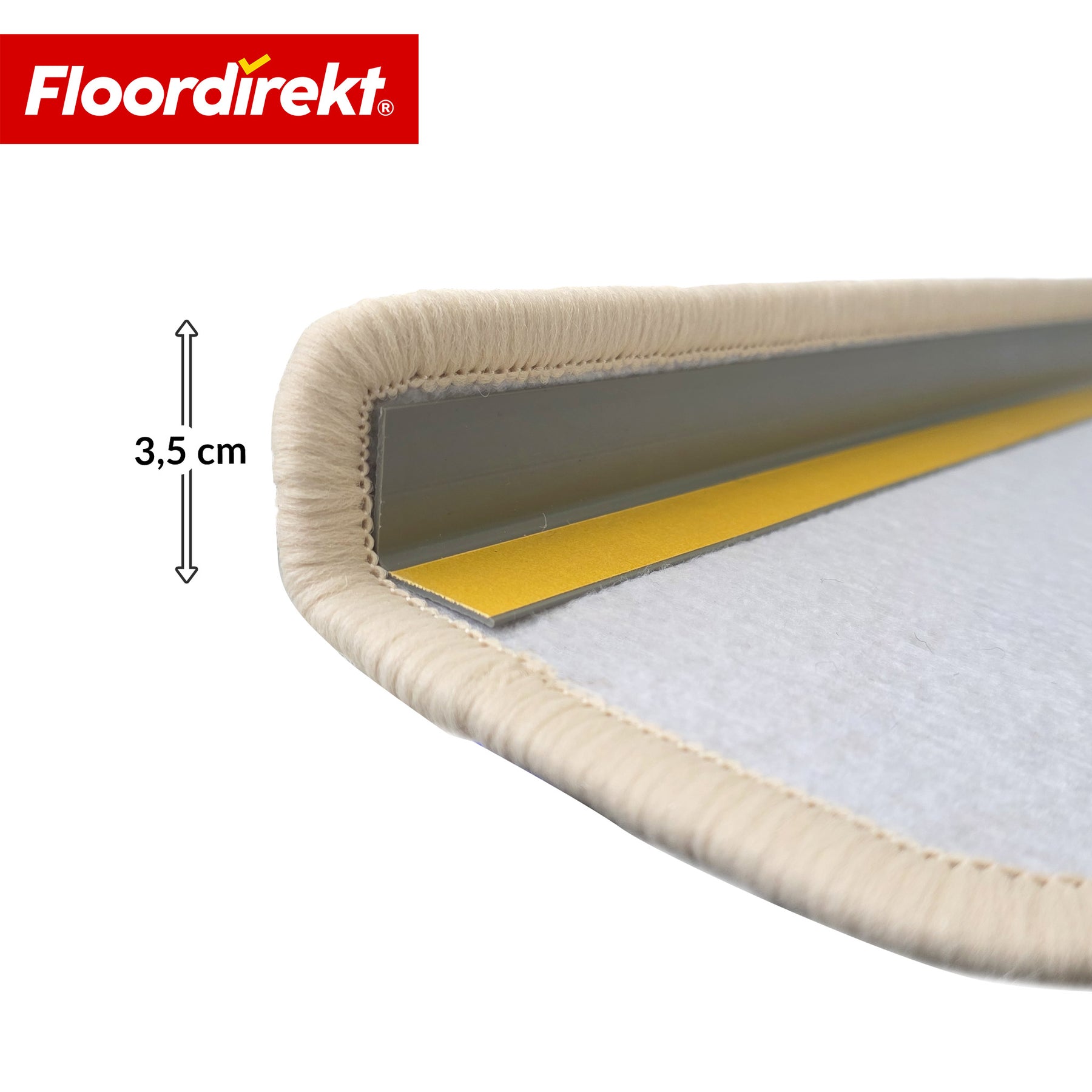 Stufenmat | Monaco | Antislip trapmat van polypropyleen, robuust, geluidsdempend & onderhoudsvriendelijk in halfronde vorm