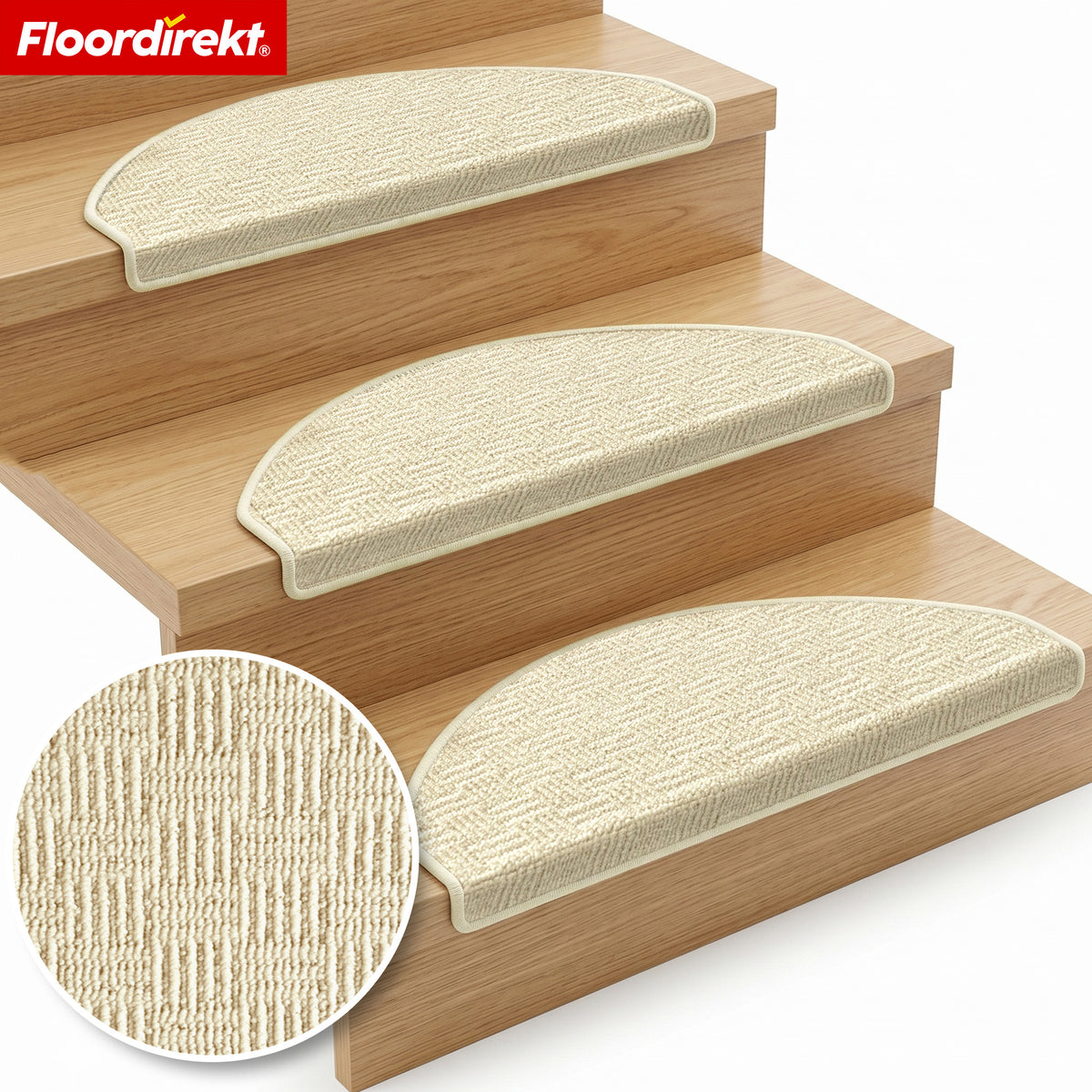 Stufenmat | Monaco | Antislip trapmat van polypropyleen, robuust, geluidsdempend & onderhoudsvriendelijk in halfronde vorm