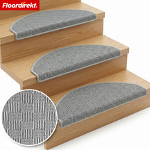 Stufenmat | Monaco | Antislip trapmat van polypropyleen, robuust, geluidsdempend & onderhoudsvriendelijk in halfronde vorm