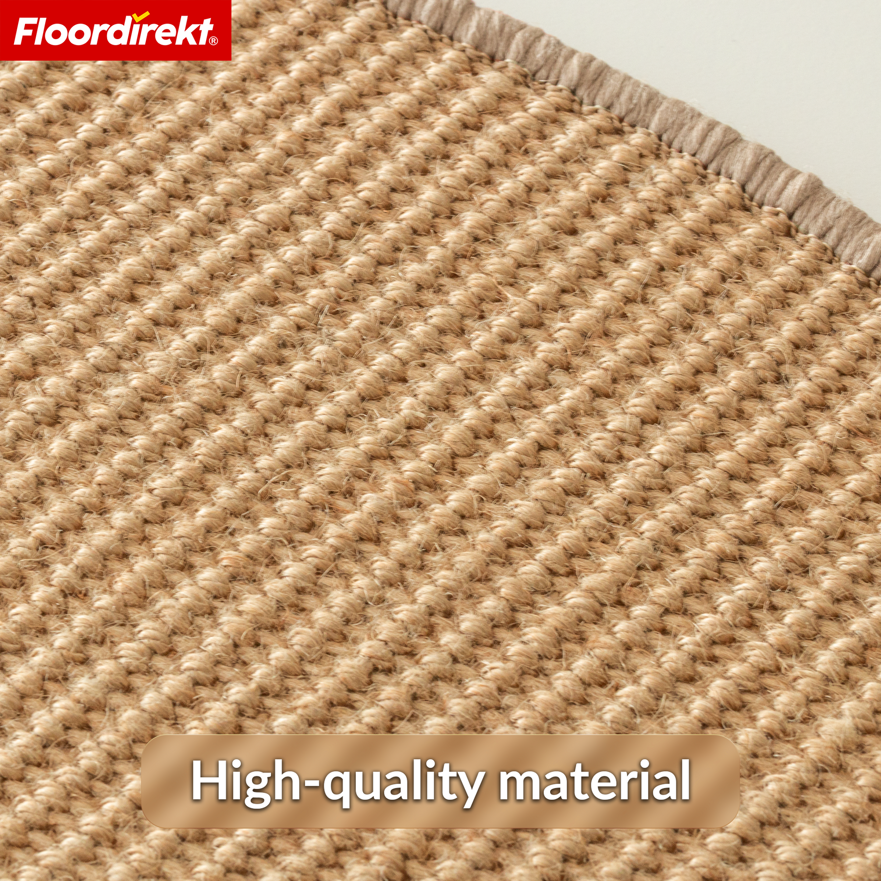 Sisal trapmat | Pearl | Halfronde antislip trapmat, geluiddempend & duurzaam