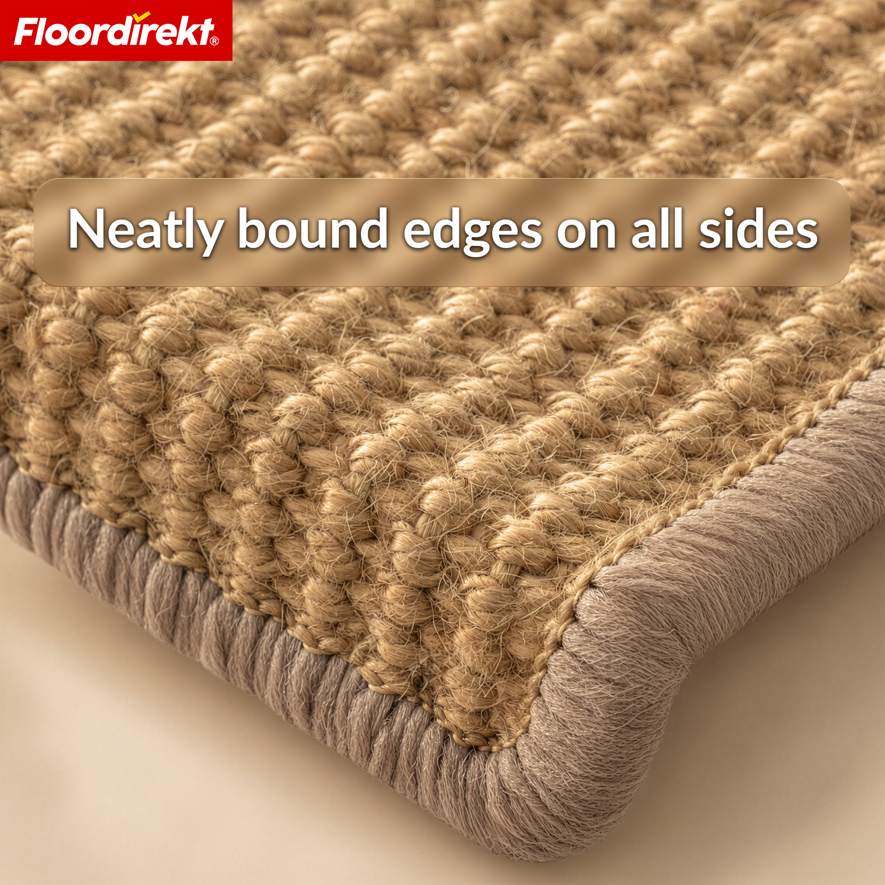 Sisal trapmat | Pearl | Halfronde antislip trapmat, geluiddempend & duurzaam