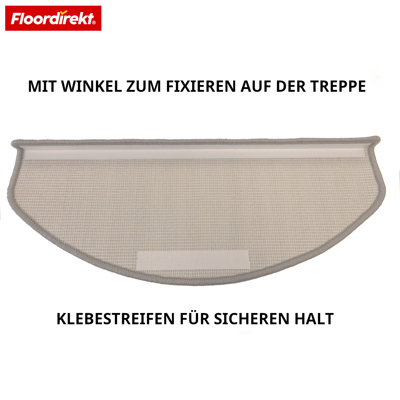 Velours-traptrede | Wien | Halfronde, antislip trapmat van robuust polypropyleen | Trapbescherming, geluidsdempend & antistatisch | Verkrijgbaar in 4 moderne kleuren
