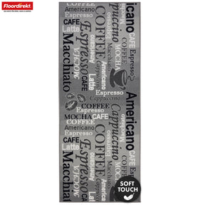 Tapijtlooper | Coffee | Stijlvolle keukentapijt met koffiedesign | Antislip, slijtvast & gemakkelijk te reinigen