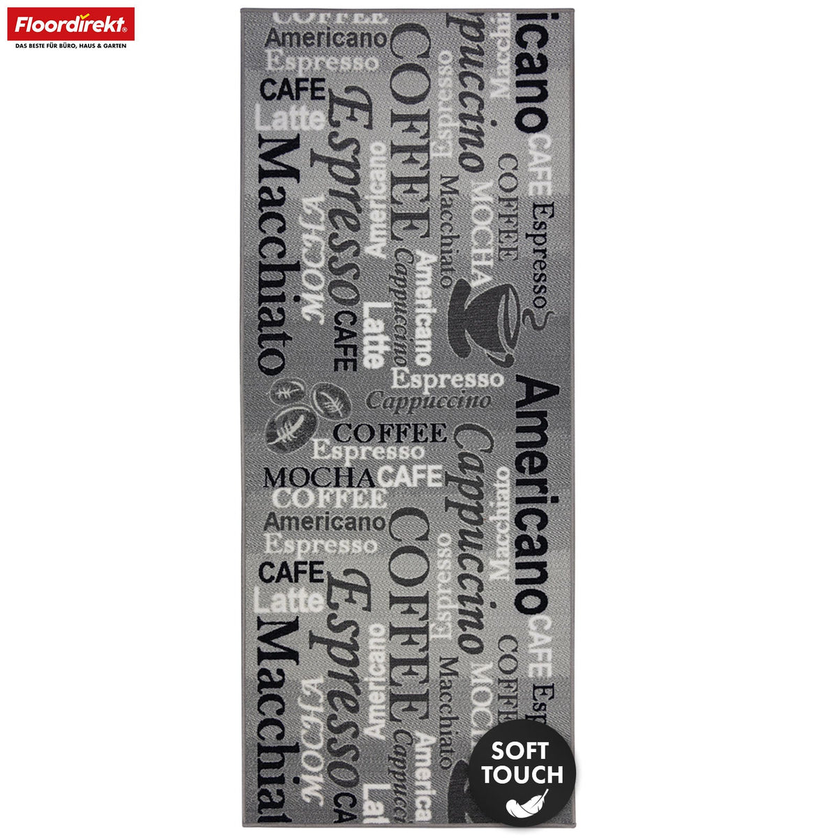 ✂ Tapijtlooper | Coffee | Stijlvolle keukentapijt met koffiedesign | Antislip, slijtvast & gemakkelijk te reinigen