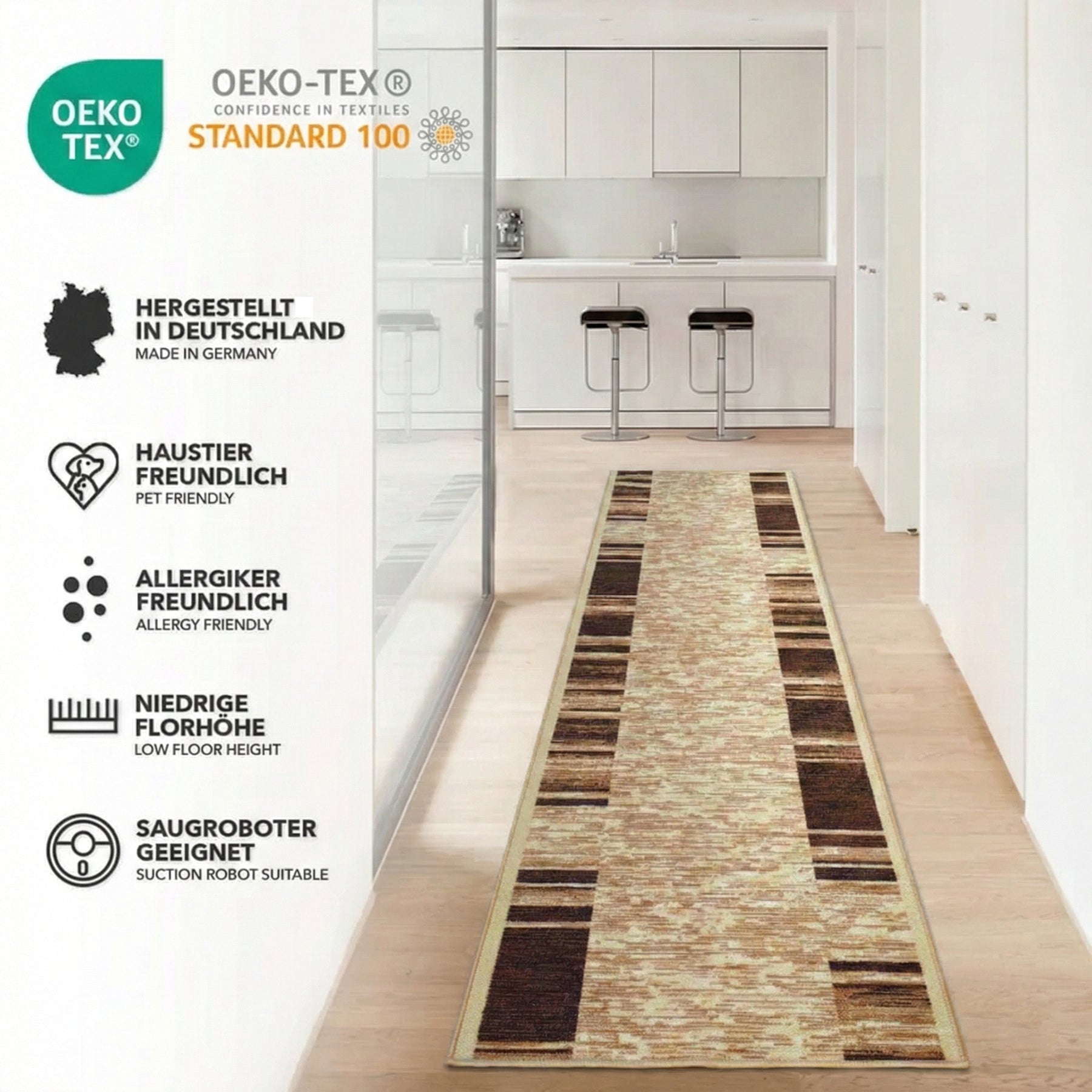 Tapijt loper op maat gemaakt | Navona | Breedte: 80 cm