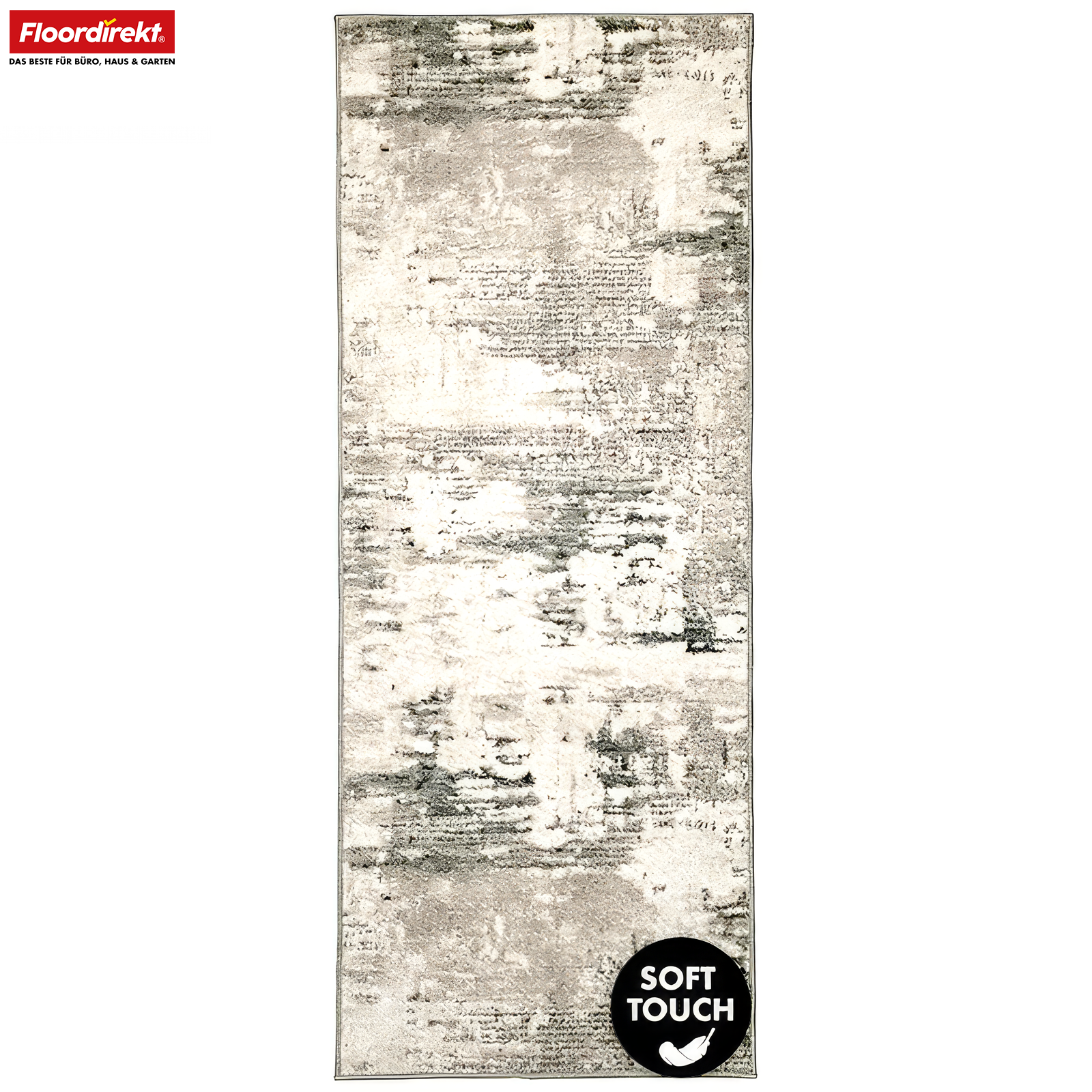 ✂ Tapijtloper | Ravena | Moderne loper in antraciet, bruin & zand | Abstract design met antislip gel-achterzijde