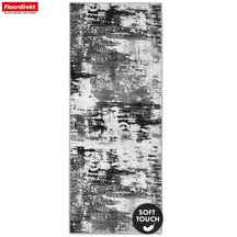 Loper | Ravena | Moderne tapijtloper in antraciet & bruin | Abstract design met antislip gel-achterkant | Duurzaam & onderhoudsvriendelijk