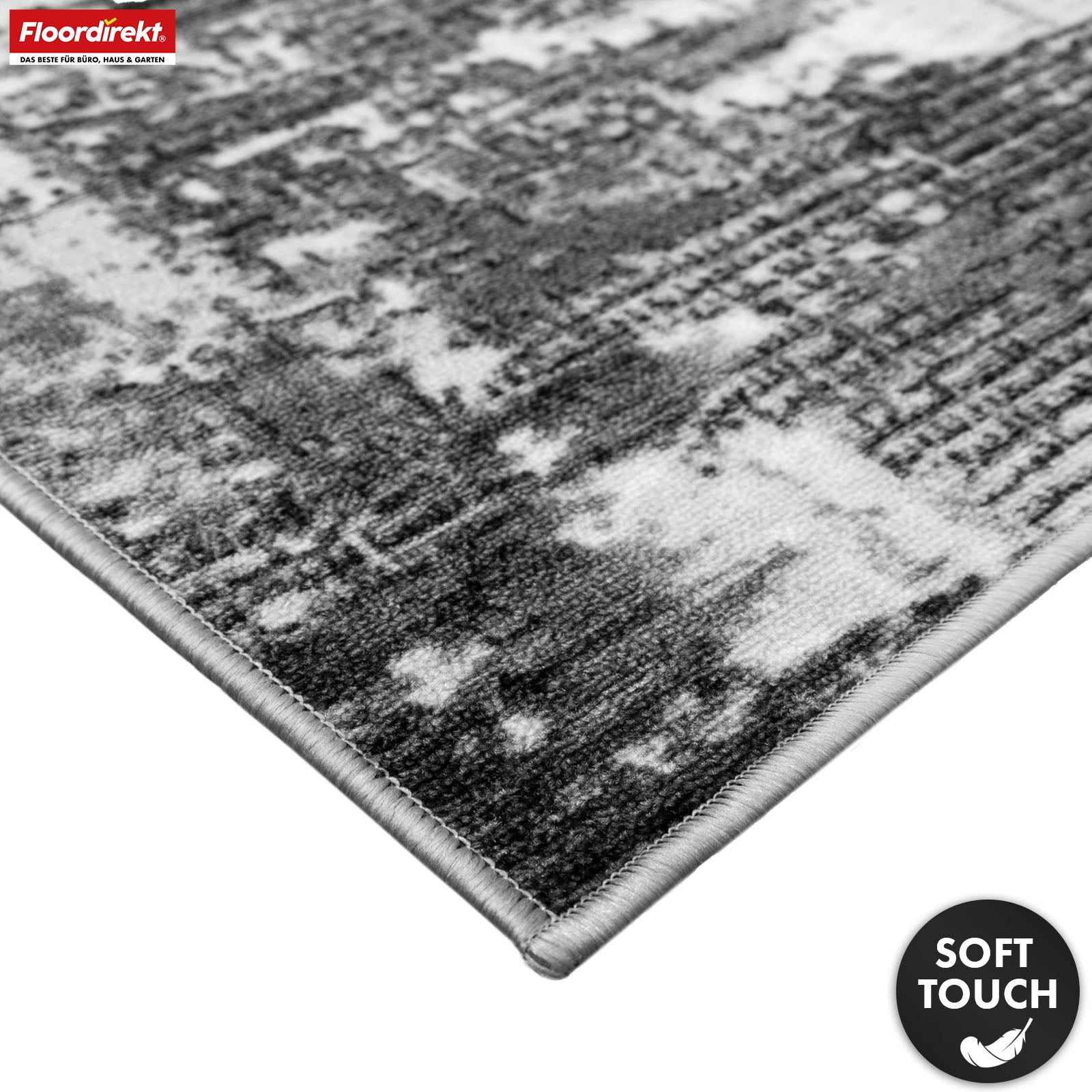 Loper | Ravena | Moderne tapijtloper in antraciet & bruin | Abstract design met antislip gel-achterkant | Duurzaam & onderhoudsvriendelijk