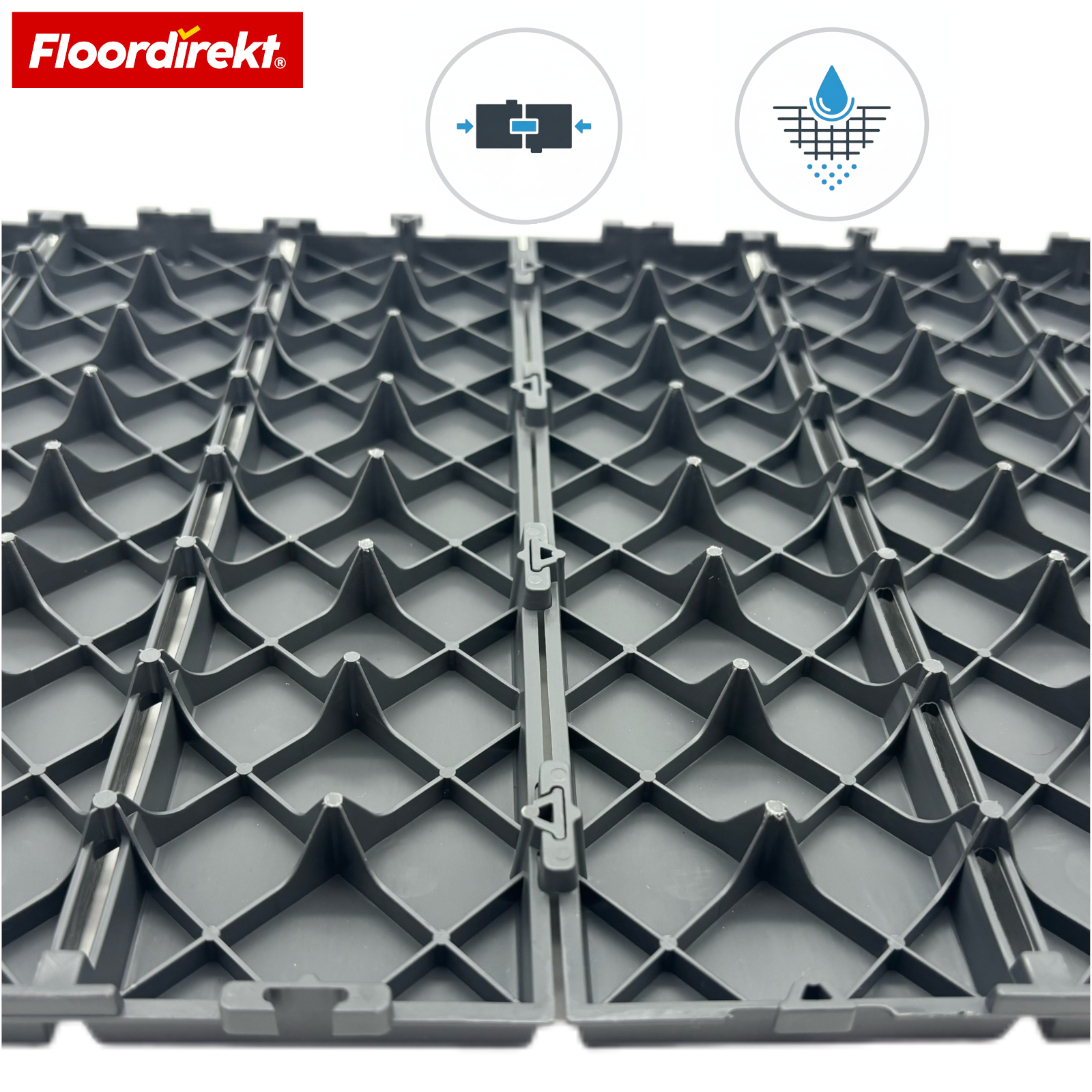 Terrastegels | Elyse | Grijs | 30x30 cm Kliktegels van Polypropyleen | Weerbestendig, onderhoudsarm & makkelijk te leggen