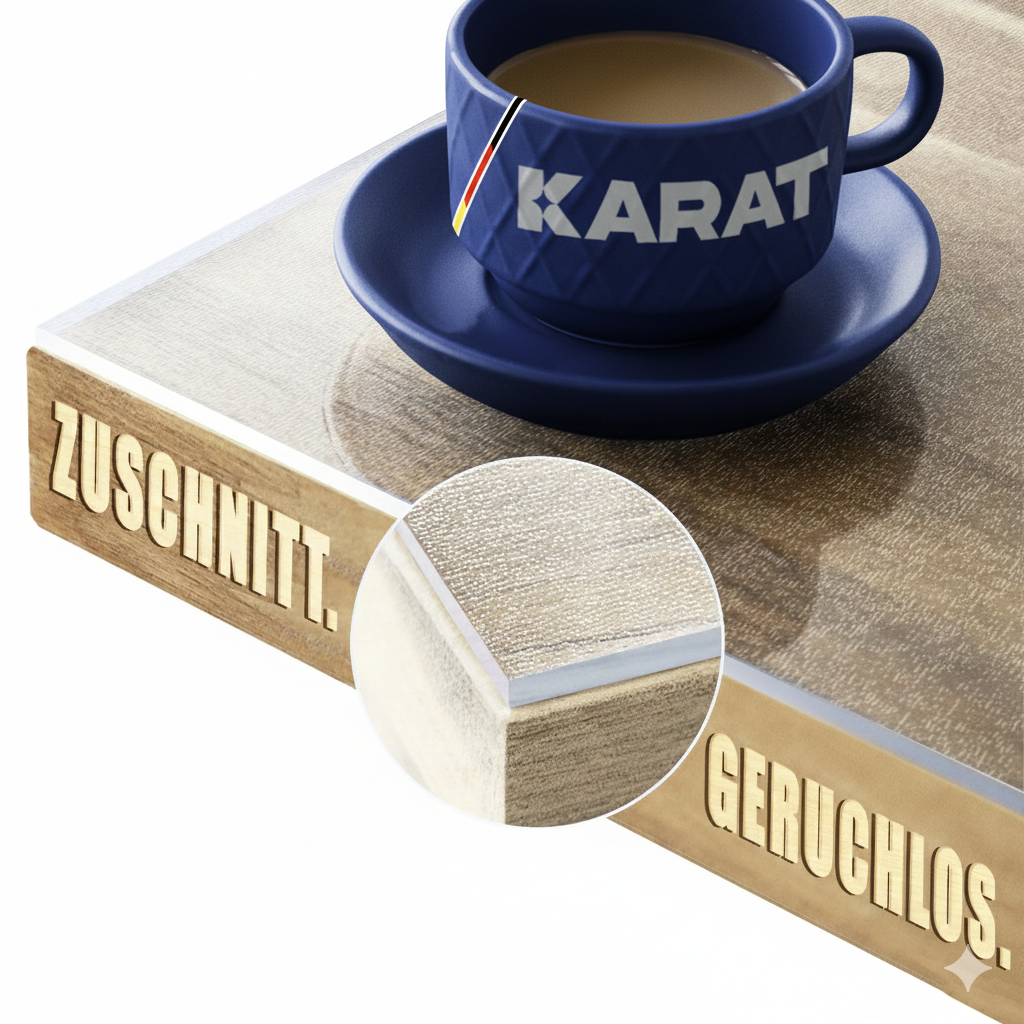 Transparante, matte tafelfolie met rechte snede | Crystal | Matte beschermfolie voor tafels | Op maat gesneden