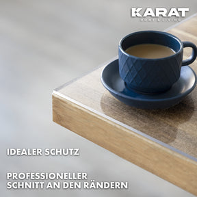 Transparante, matte tafelfolie met rechte snede | Crystal | Matte beschermfolie voor tafels | Op maat gesneden