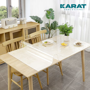 Transparante, matte tafelfolie met rechte snede | Crystal | Matte beschermfolie voor tafels | Op maat gesneden