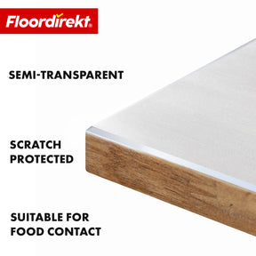 Tafelfolie | Neo Milky | Halftransparante tafeldbeschermfolie in melkachtig wit op maat met afgeschuinde rand