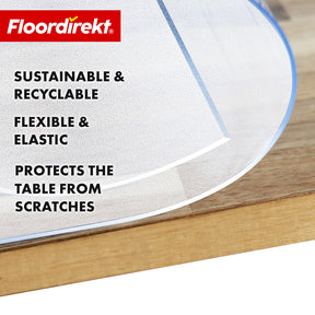 Tafelfolie | Neo Milky | Halftransparante tafeldbeschermfolie in melkachtig wit op maat met afgeschuinde rand