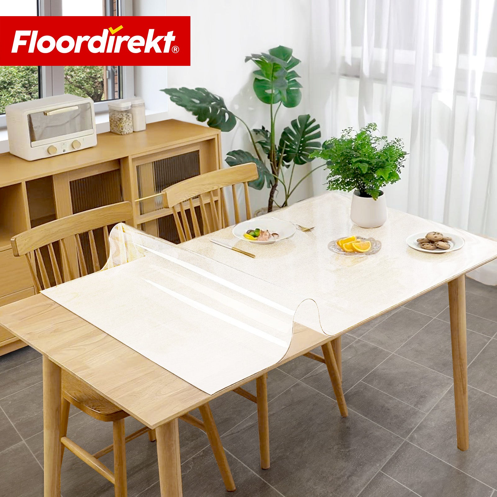 Tafelfolie | Neo Milky | Halftransparante tafeldbeschermfolie in melkachtig wit op maat met afgeschuinde rand