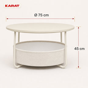 Bijzettafel | Tore | Ronde salontafel met open opbergruimte van hout & staal | Ø 75 cm