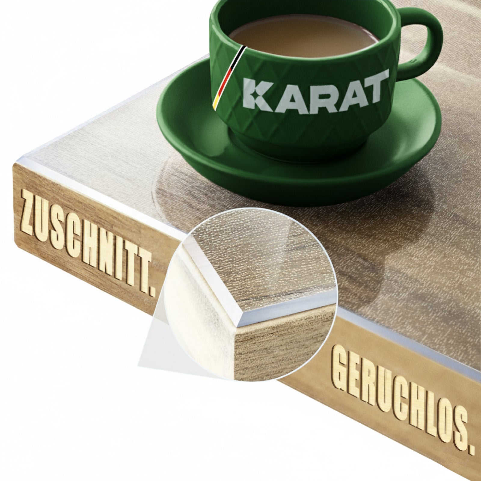 Transparante, matte tafelfolie met afgeschuinde rand | Crystal | Matte beschermfolie voor tafels | Op maat gesneden