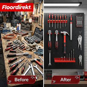 Gereedschapswand | Parker | Metalen wandpaneel set met accessoires | Gereedschapshouder voor werkplaats & garage