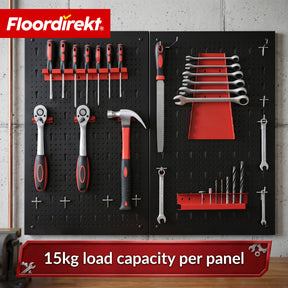 Gereedschapswand | Parker | Metalen wandpaneel set met accessoires | Gereedschapshouder voor werkplaats & garage