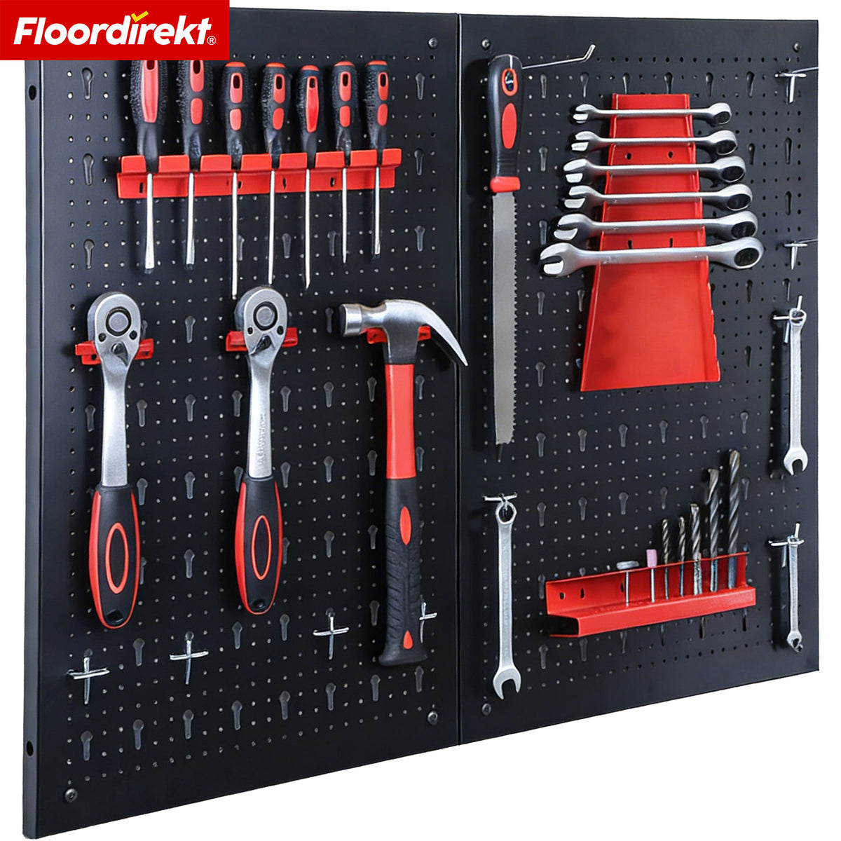 Gereedschapswand | Parker | Metalen wandpaneel set met accessoires | Gereedschapshouder voor werkplaats & garage