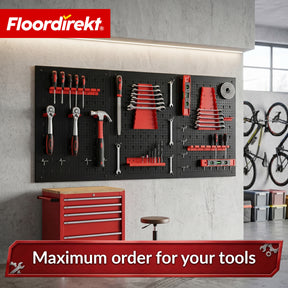 Gereedschapswand | Parker | Metalen wandpaneel set met accessoires | Gereedschapshouder voor werkplaats & garage