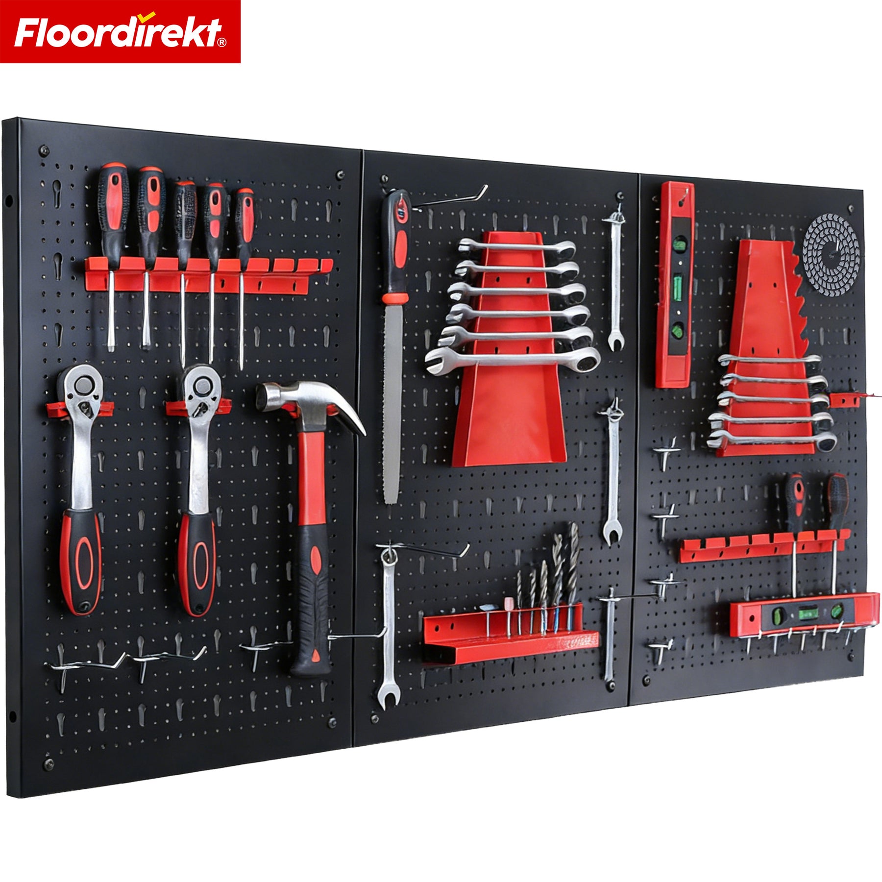 Gereedschapswand | Parker | Metalen wandpaneel set met accessoires | Gereedschapshouder voor werkplaats & garage
