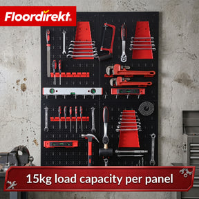 Gereedschapswand | Parker | Metalen wandpaneel set met accessoires | Gereedschapshouder voor werkplaats & garage