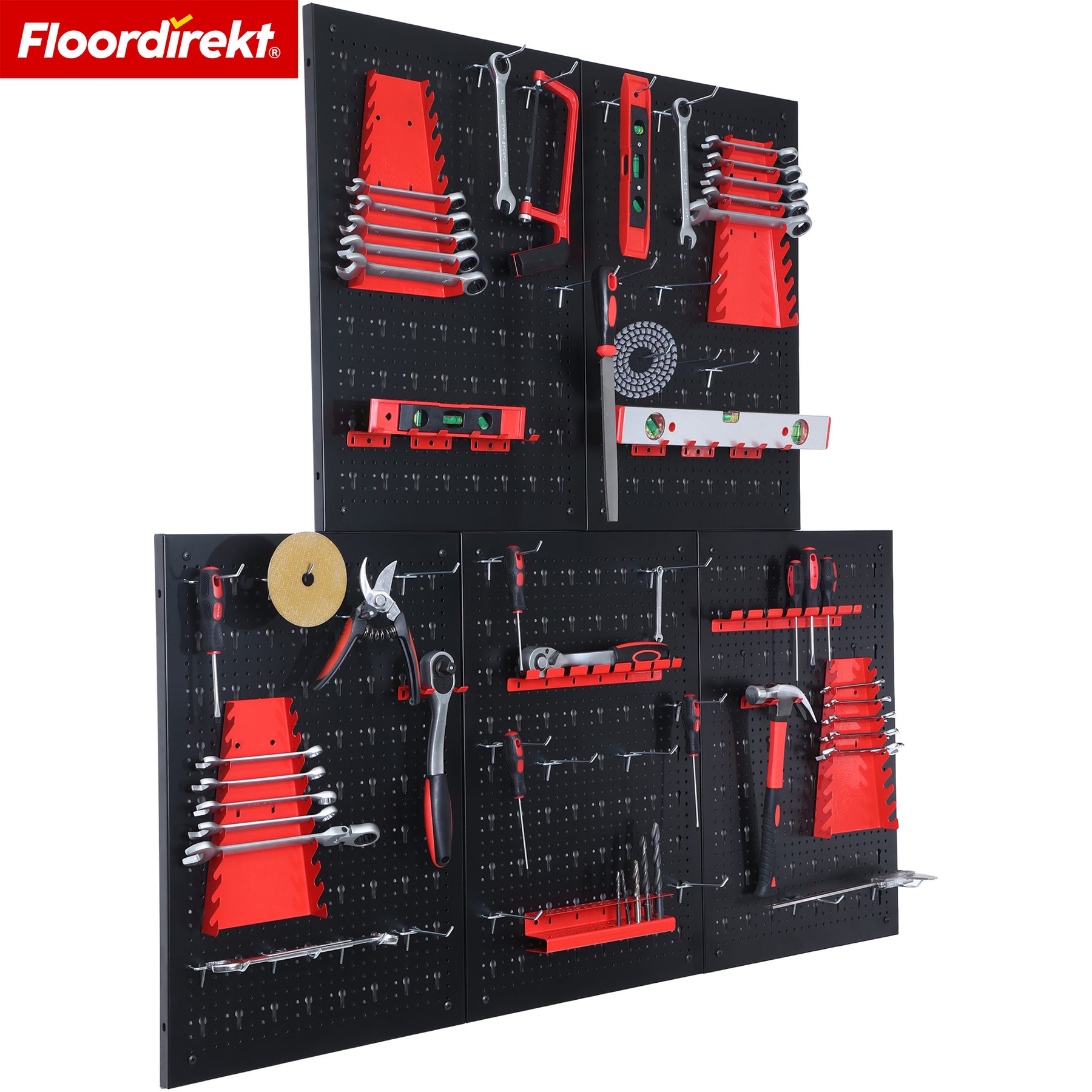 Gereedschapswand | Parker | Metalen wandpaneel set met accessoires | Gereedschapshouder voor werkplaats & garage