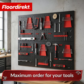 Gereedschapswand | Parker | Metalen wandpaneel set met accessoires | Gereedschapshouder voor werkplaats & garage