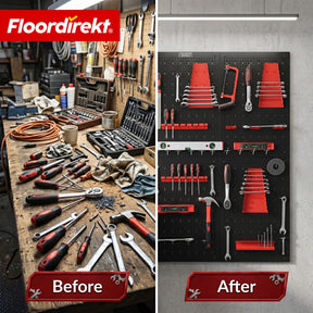 Gereedschapswand | Parker | Metalen wandpaneel set met accessoires | Gereedschapshouder voor werkplaats & garage