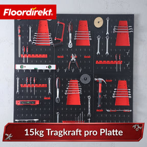 Gereedschapswand | Parker | Metalen wandpaneel set met accessoires | Gereedschapshouder voor werkplaats & garage