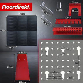 Gereedschapswand | Parker | Metalen wandpaneel set met accessoires | Gereedschapshouder voor werkplaats & garage
