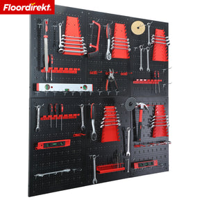 Gereedschapswand | Parker | Metalen wandpaneel set met accessoires | Gereedschapshouder voor werkplaats & garage