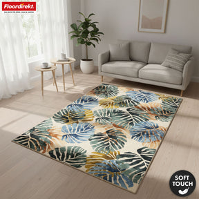 Vloerkleed | Amazonia | Modern tapijt met bladdessin | Antislip, slijtvast & onderhoudsvriendelijk | Verkrijgbaar in verschillende maten